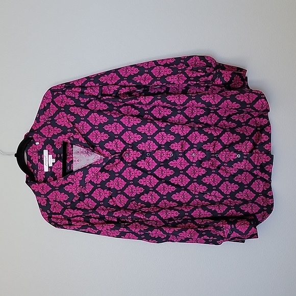 Foxcroft Annie Regal Bold Damask Button down blouse 18W - Picture 2 of 10